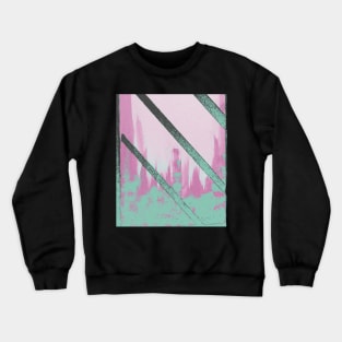 Cyberpunk Cityscape through Window Crewneck Sweatshirt